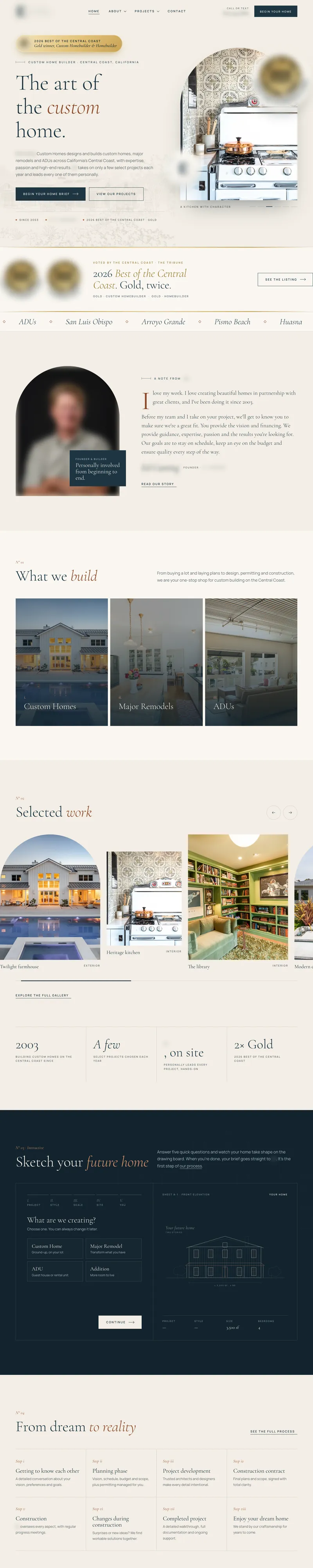 Luxury Home Builder website