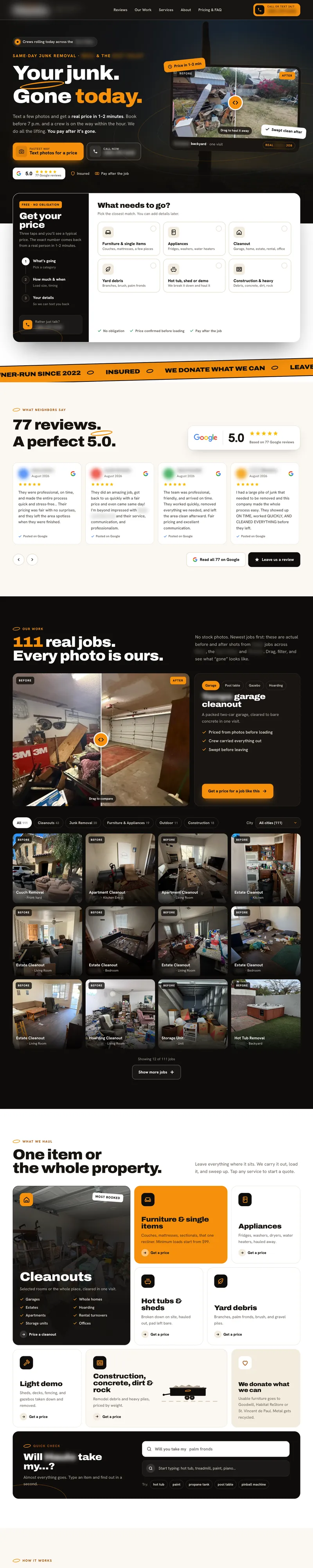 Junk Removal Company website